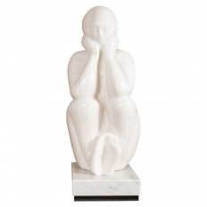 Marble figural seated sculpture